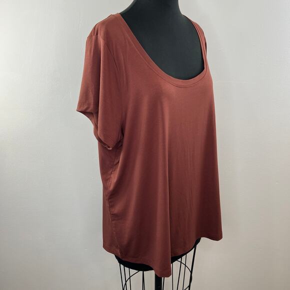 ATHLETA Stratus II Top Brown Cinnamon Soft Essence Fabric Tencel Relaxed Plus 2X - Picture 3 of 6